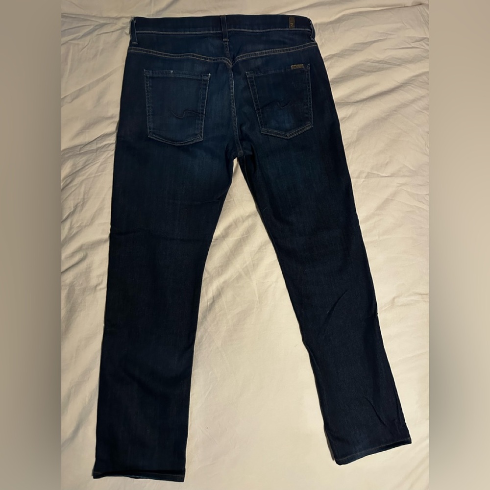 7 For All Mankind Men's Dark Blue Straight Jeans